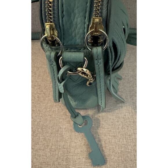 Fossil Sydney Fringe Blue Leather Small Crossbody Bag - Picture 3 of 14